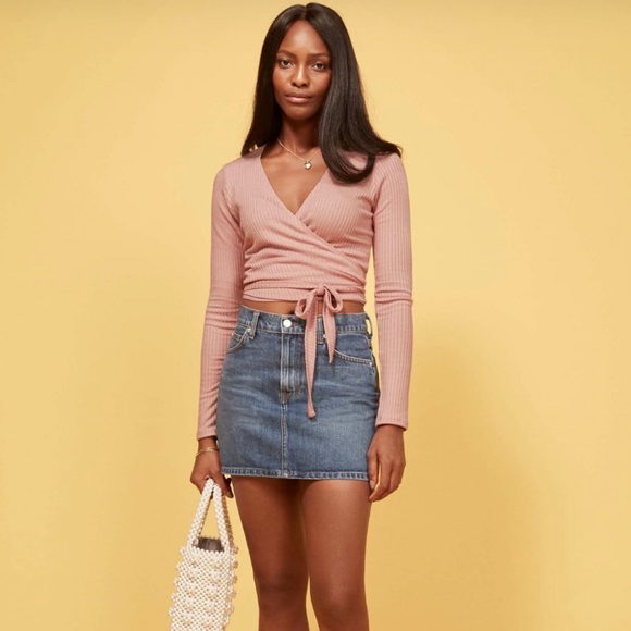 Reformation Tops - Reformation Petalo Wrap Top in Blush NWT XL